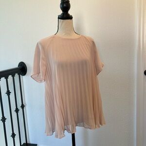 Calvin Klein Soft Pink Pleated Blouse